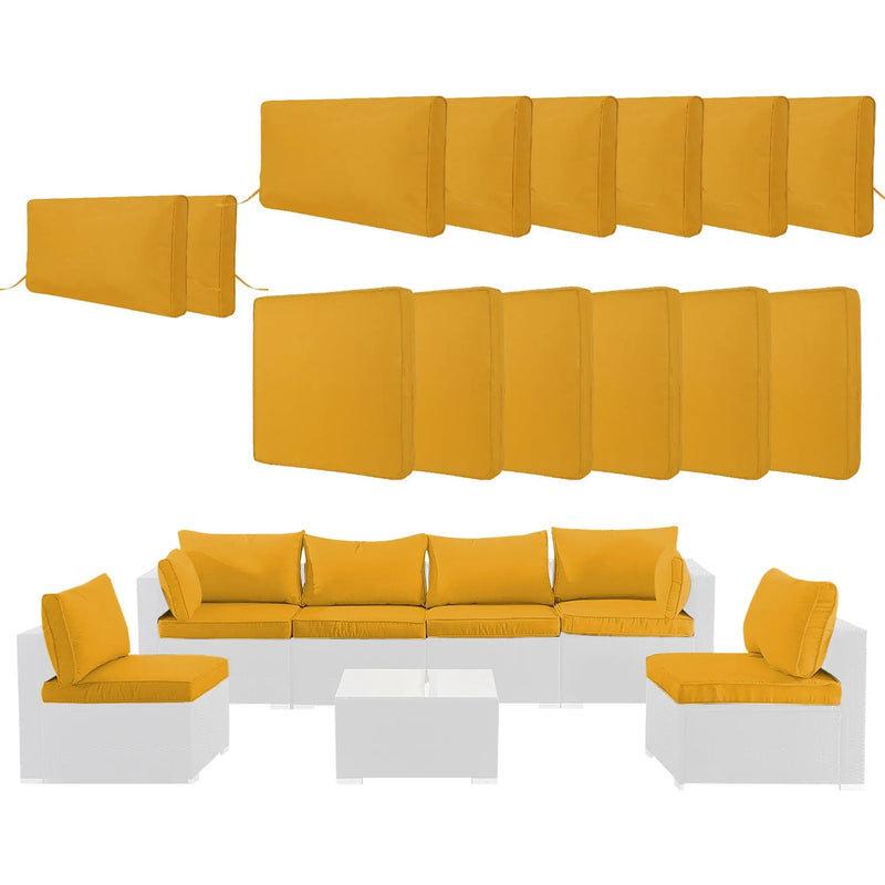 14 Pack Cushion Covers For 7 Piece Wicker Rattan Sectional Sofa by HouseOfZazla