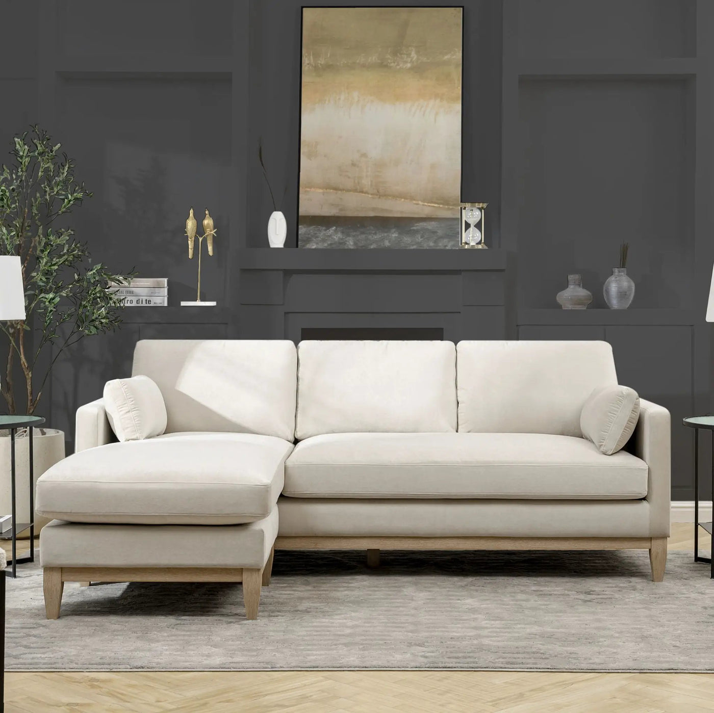 Knox - Modern Farmhouse Reversible Chaise Sectional Sofa by Unique Piece Furniture