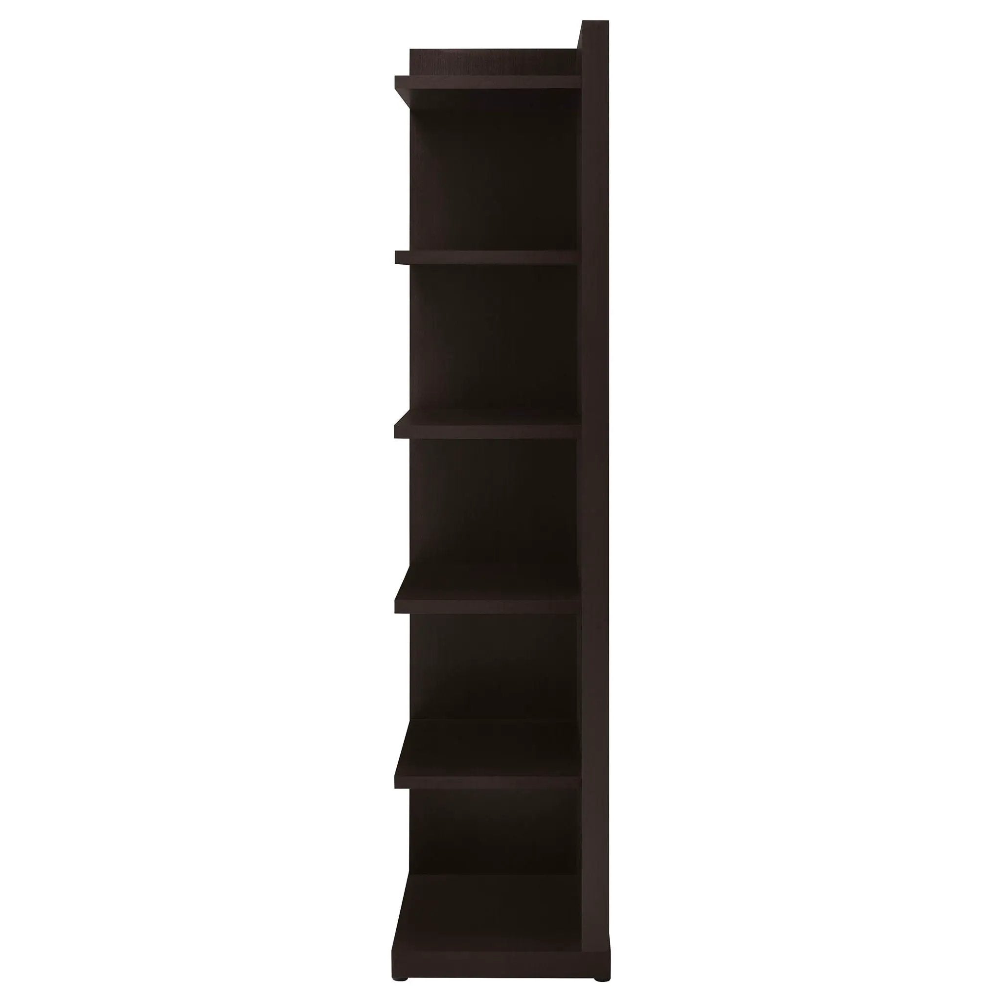 Alder 71-inch 6-shelf Corner Bookcase Cappuccino by Unique Piece Furniture