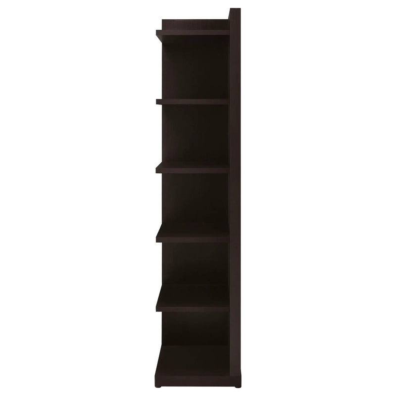 Alder 71-inch 6-shelf Corner Bookcase Cappuccino by Unique Piece Furniture