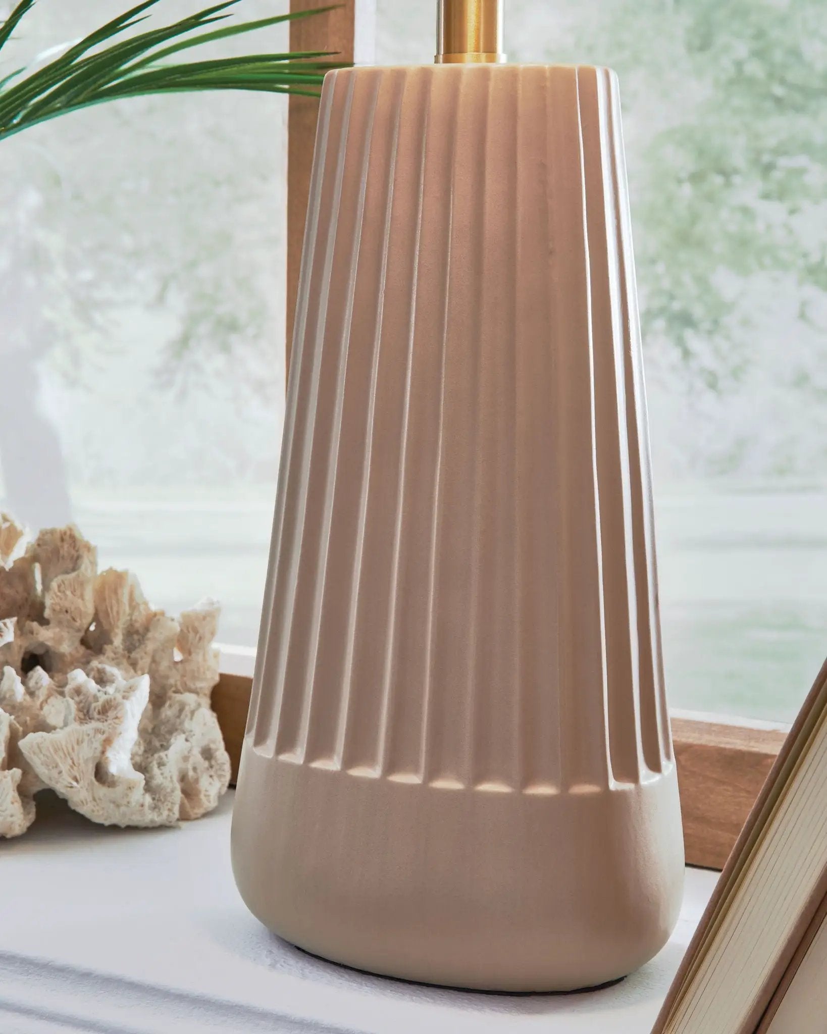 Dellner - Ceramic Table Lamp - Mocha by Unique Piece Furniture