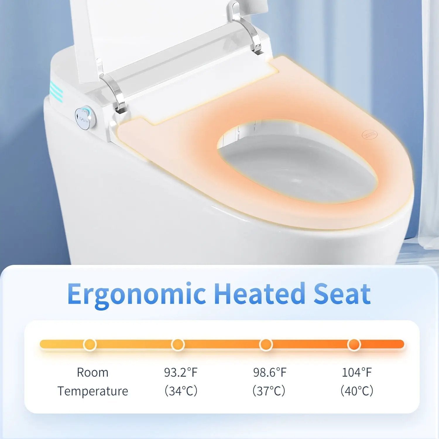Tankless Smart Toilet With Bidet Built In, 1 Piece Bidet Toilet Seat, Auto Flush, Heated Seat, Warm Water And Dry, Adjustable Temp, Remote Control Side Know - White by HouseOfZazla