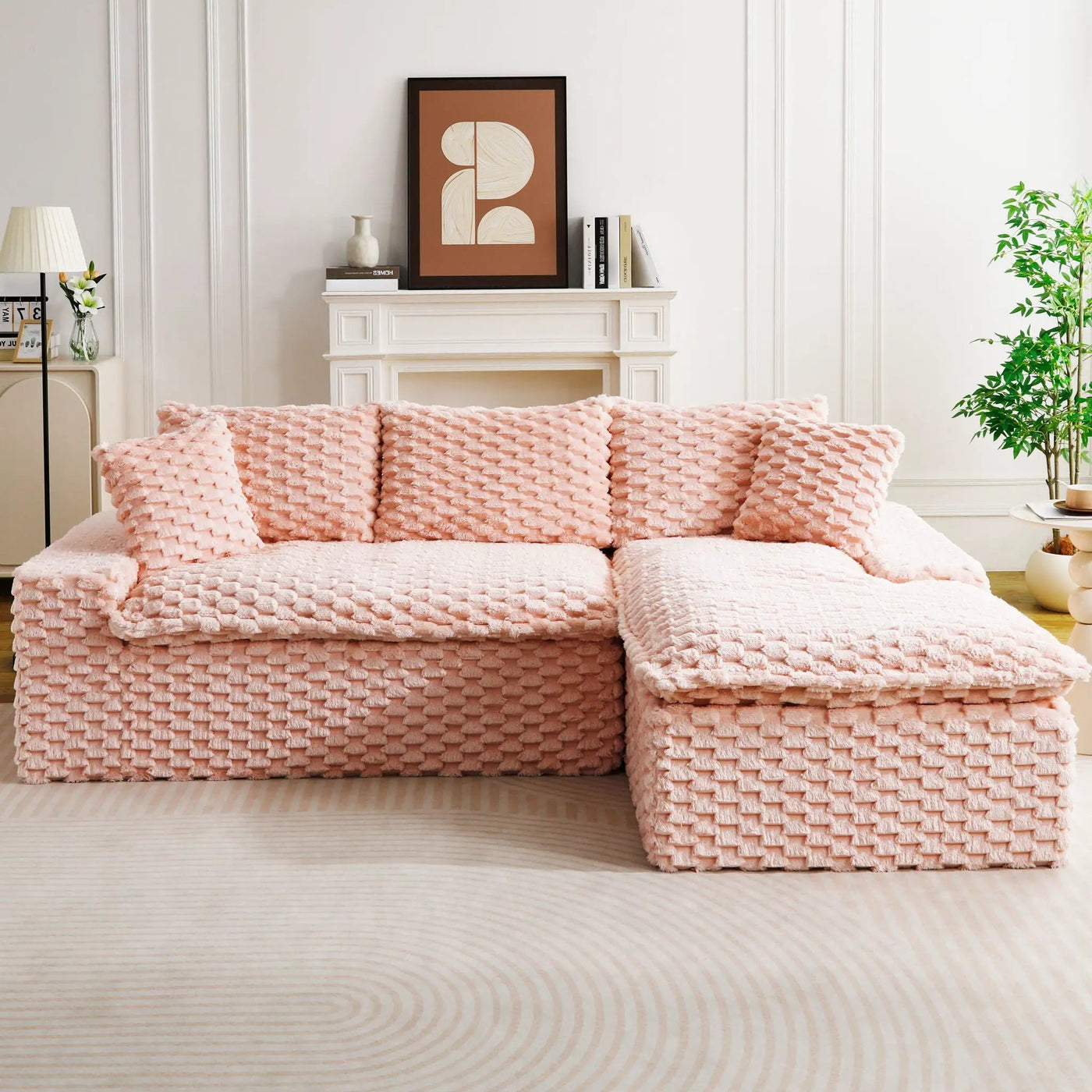 Modular Sofa, Convertible Twin Seat With Chaise Lounge by Unique Piece Furniture