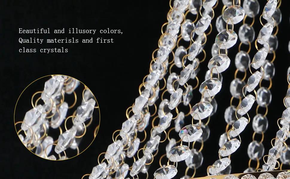 24-Inch Gold Crystal Chandelier, 12-Light French Empire Style Ceiling Light by HouseOfZazla