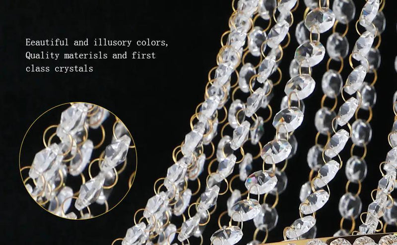 24-Inch Gold Crystal Chandelier, 12-Light French Empire Style Ceiling Light by HouseOfZazla