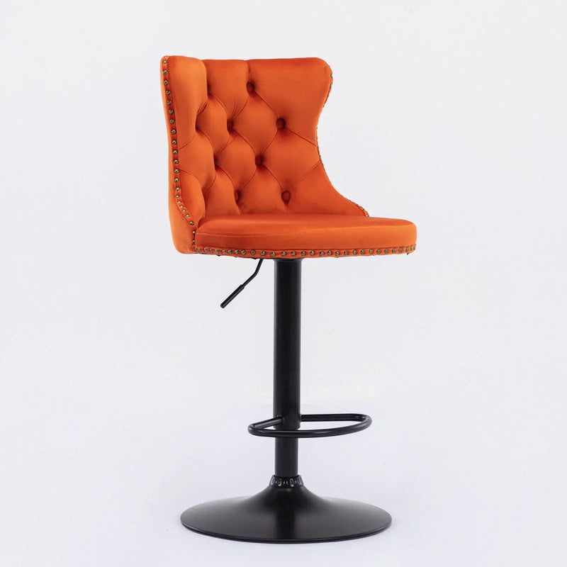 Swivel Barstools Adjusatble Seat Height, Modern Upholstered Bar Stools With Backs Comfortable Tufted For Home Pub And Kitchen Island (Set of 2) by Unique Piece Furniture