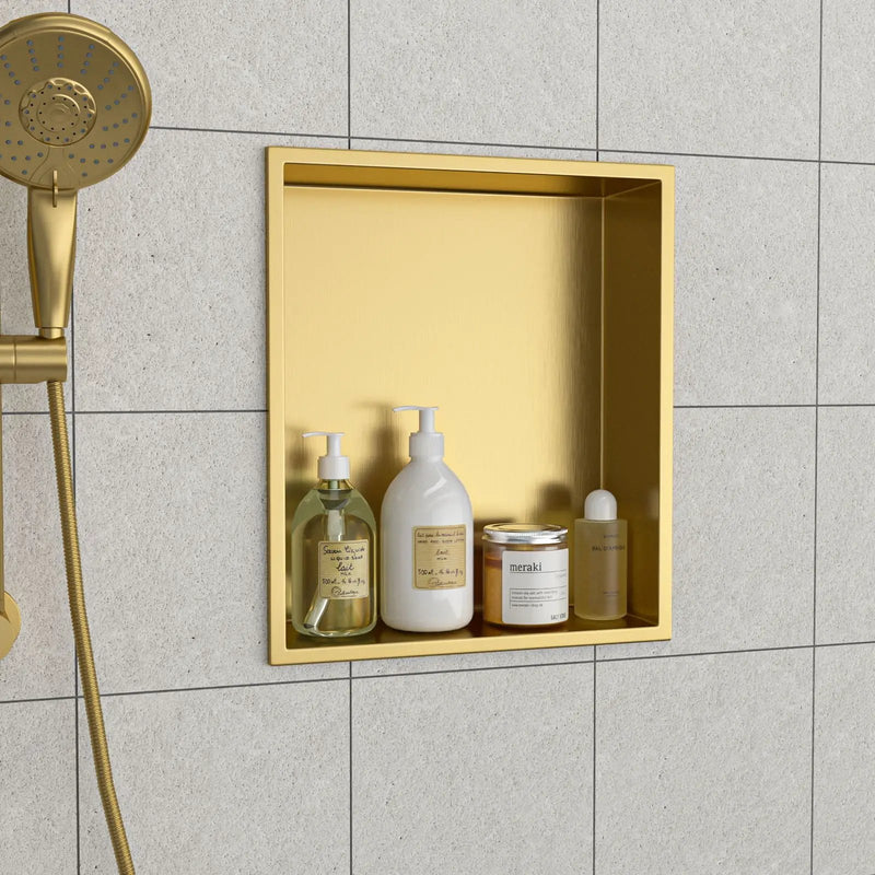 Stainless Steel Shower Niche With Seamless Design For Bathroom Storage by HouseOfZazla