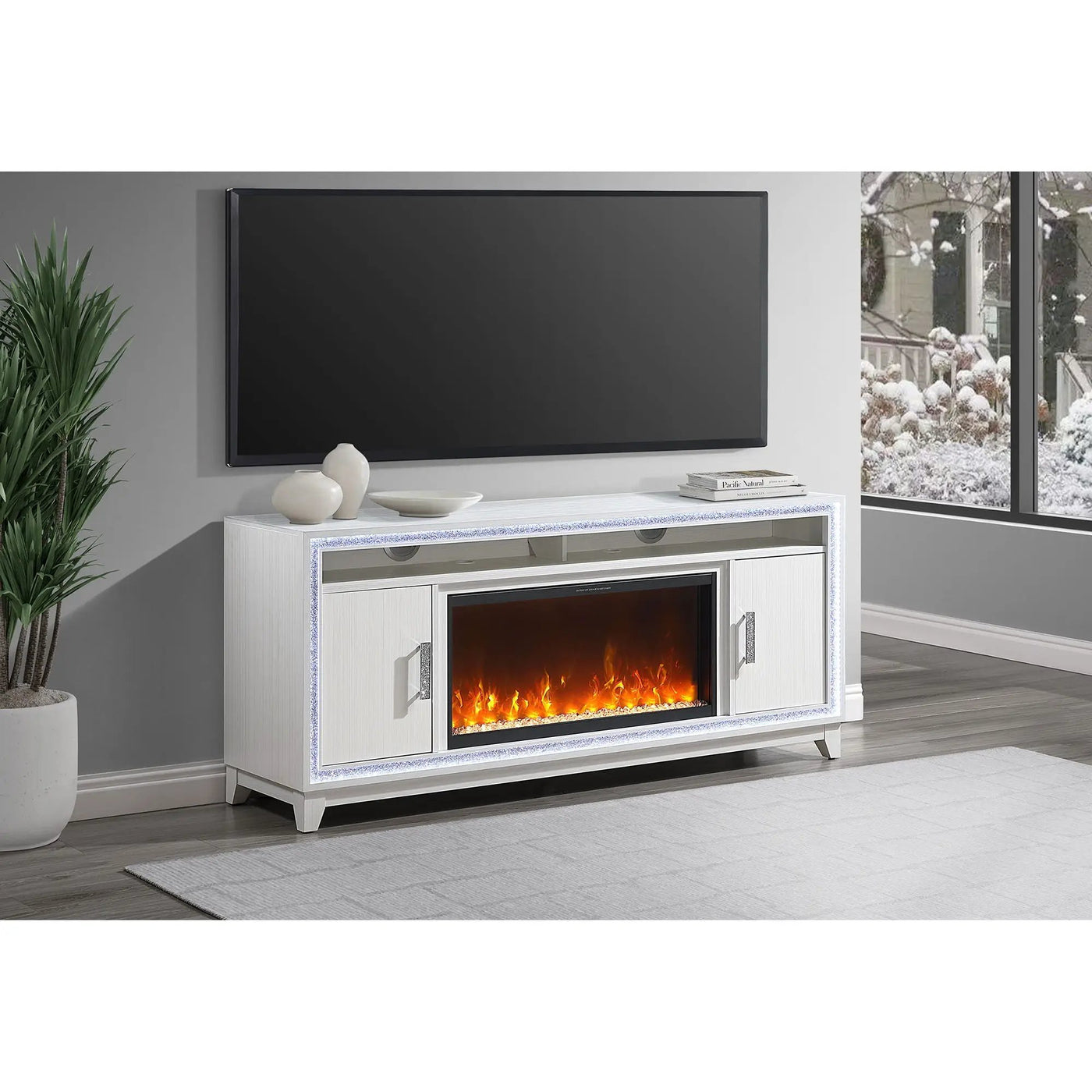 Almera - Fireplace With Adjustable Temperature And LED Options by HouseOfZazla