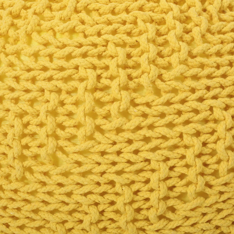 Bordeaux - Knitted Round Pouf Ottoman by HouseOfZazla
