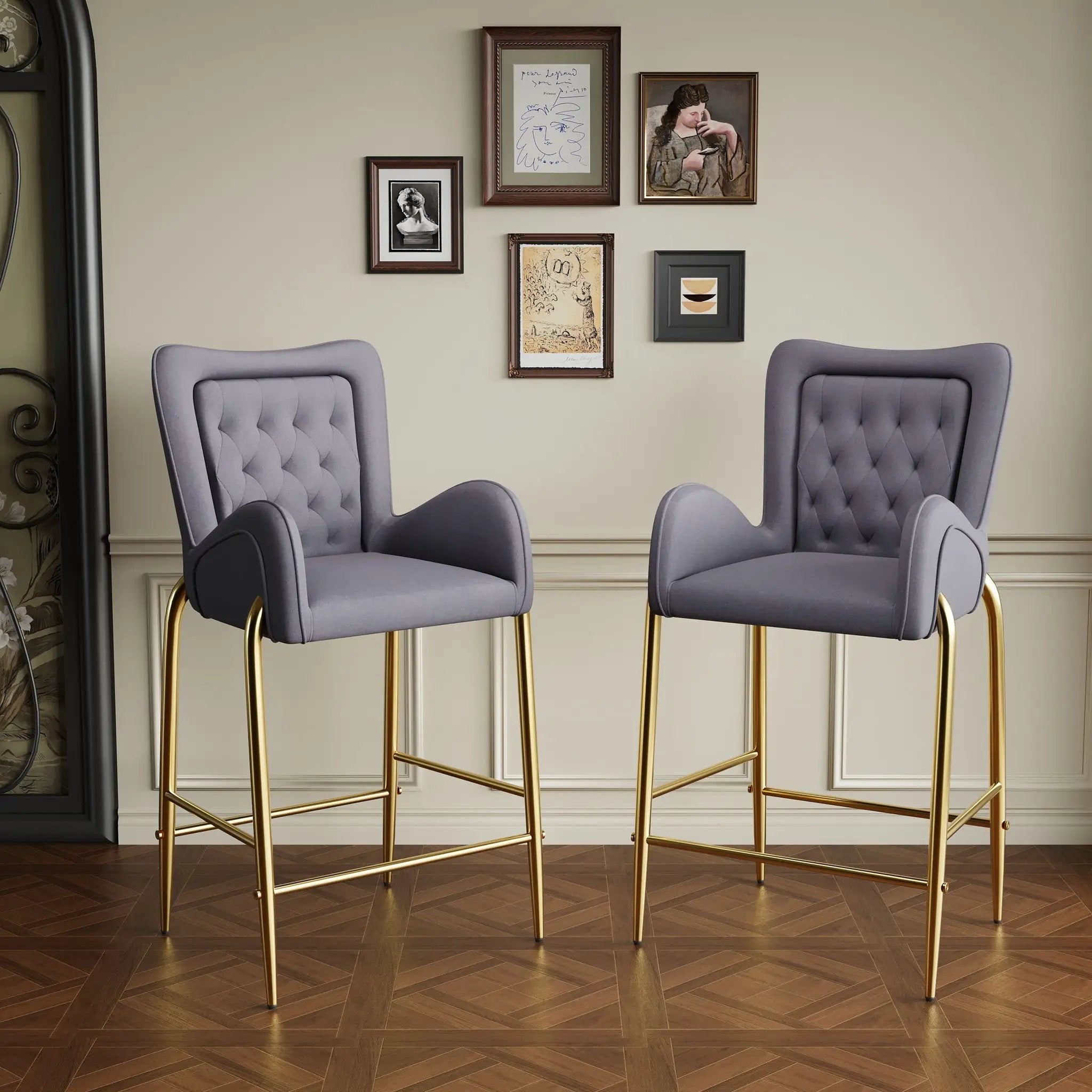 Fabric Counter Height Bar Stools (Set of 2) by HouseOfZazla