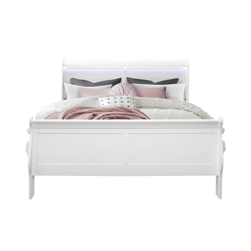 Charlston - Modern Sleigh Design Bed With LED by HouseOfZazla