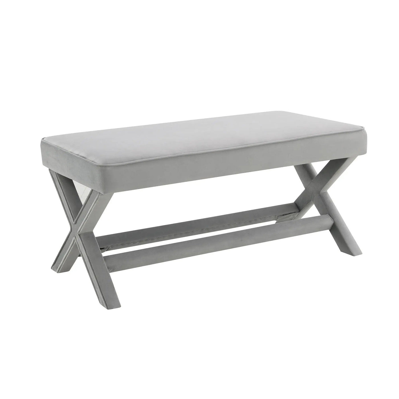 Comfort Double Bench Upholstered With X Crossed Legs by HouseOfZazla