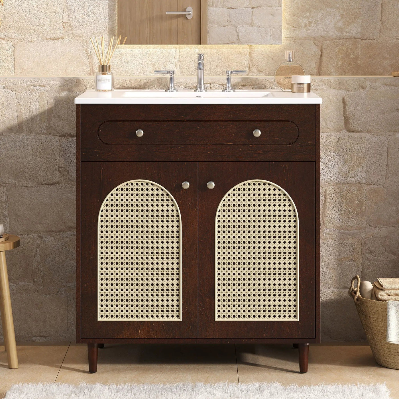 Modern Bathroom Vanity With Sink, Cabinet With Adjustable Shelf by HouseOfZazla