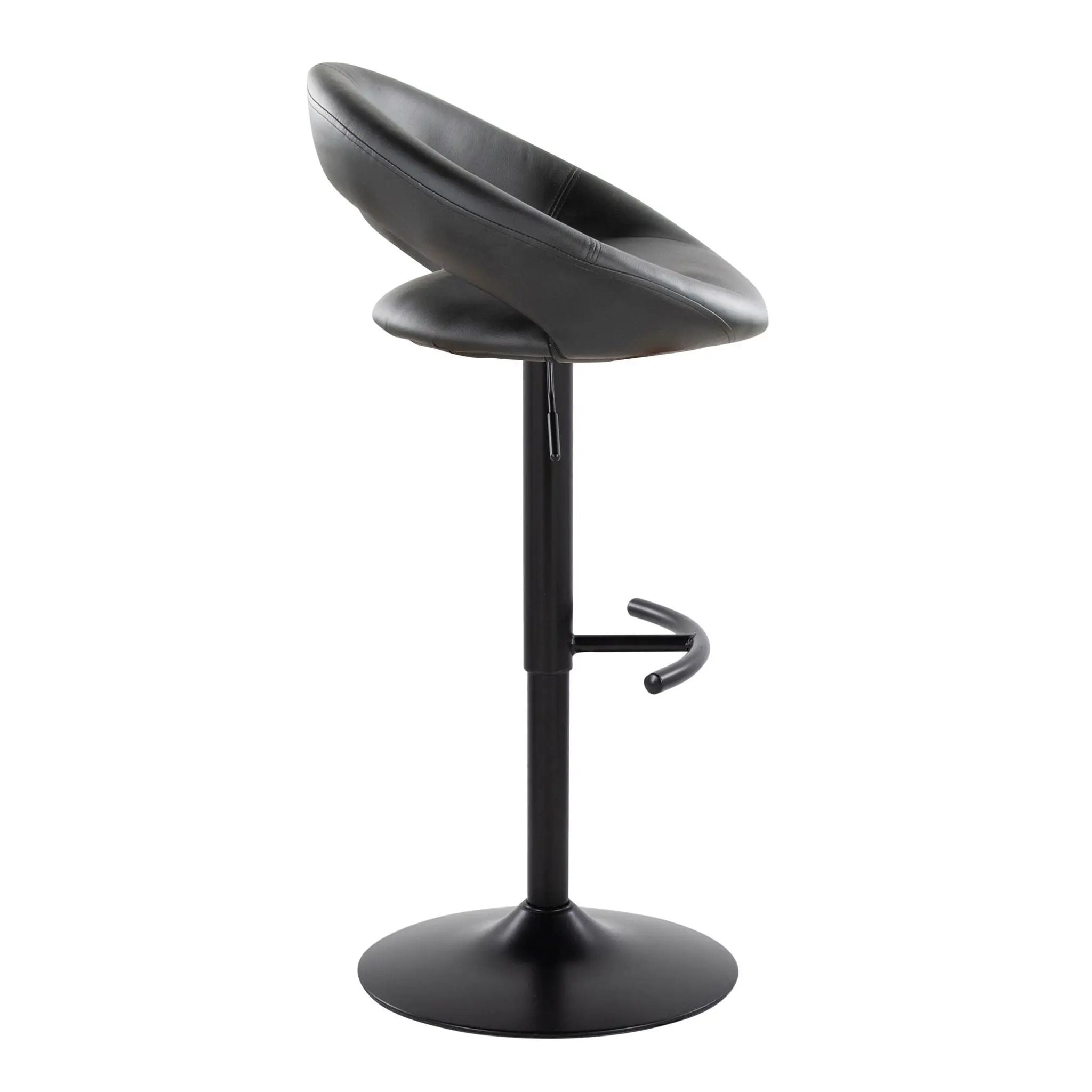 Posh - Contemporary Adjustable Barstool With Swivel & Rounded T Footrest (Set of 2) by HouseOfZazla