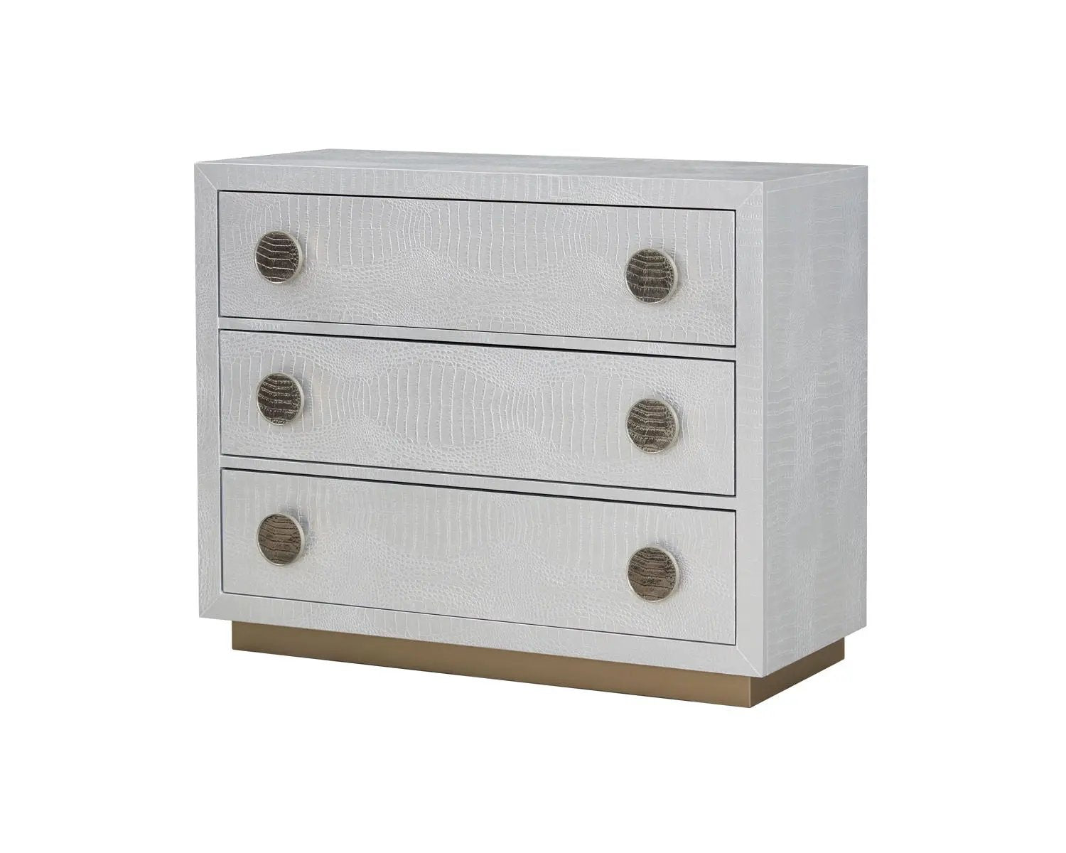 Anpu - Faux Crocodile Skin Console Cabinet - Silver by Unique Piece Furniture