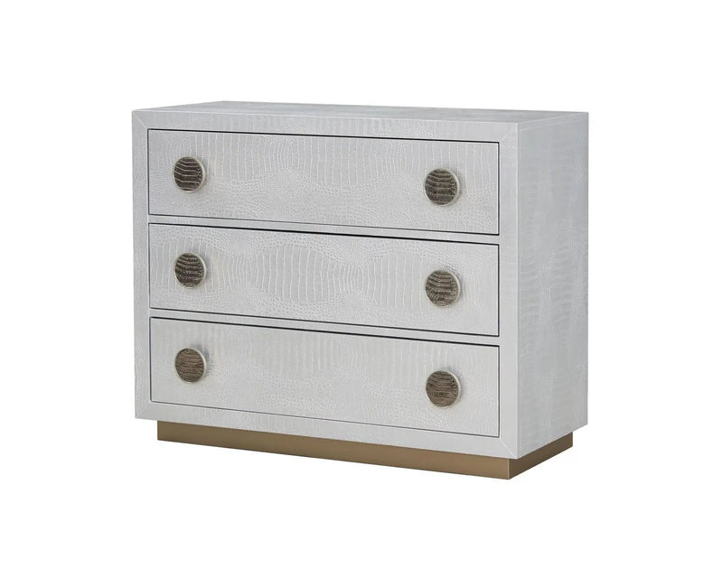 Anpu - Faux Crocodile Skin Console Cabinet - Silver by Unique Piece Furniture