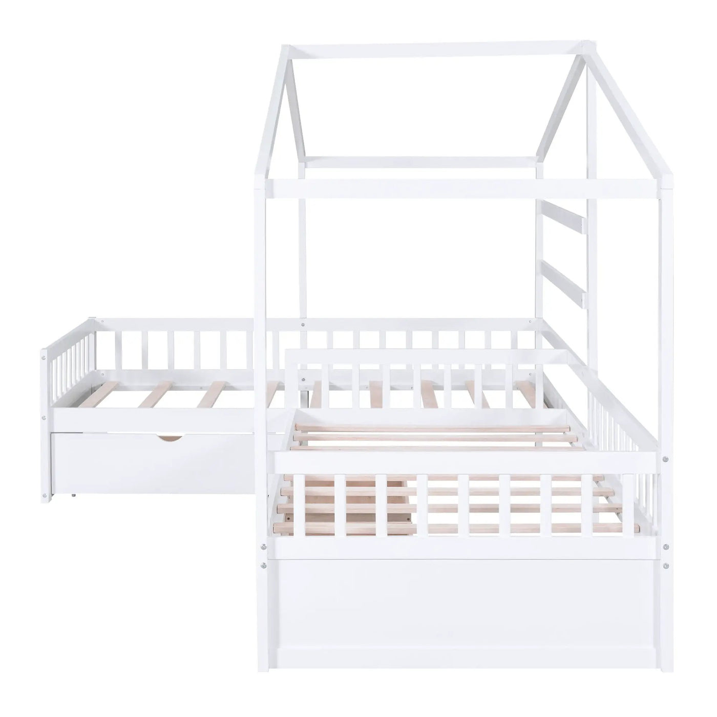 L Shape Platform Bed With 3 Storage Drawers by HouseOfZazla