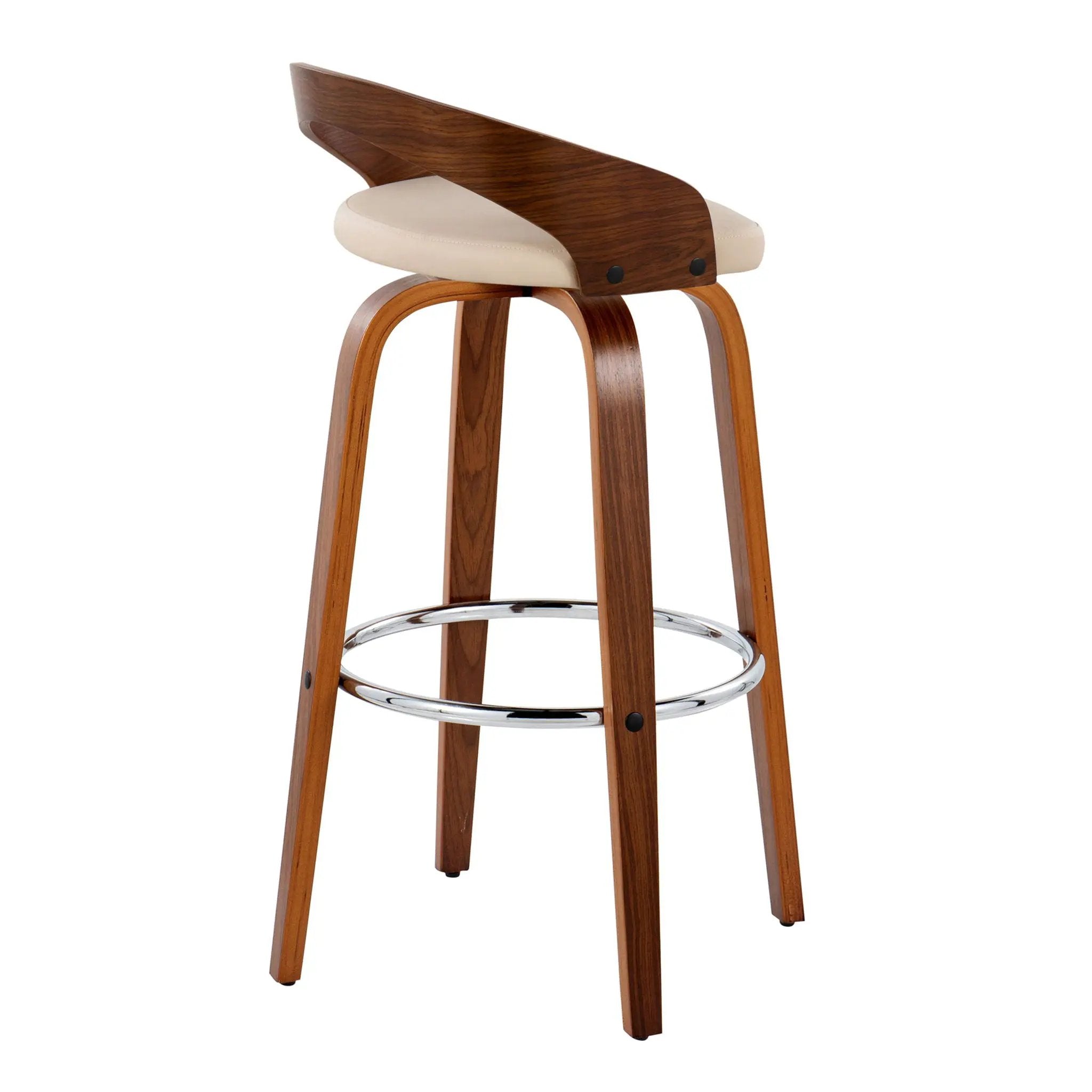 Grotto - Contemporary Fixed Height Barstool With Swivel With Round Footrest (Set of 2) by Unique Piece Furniture