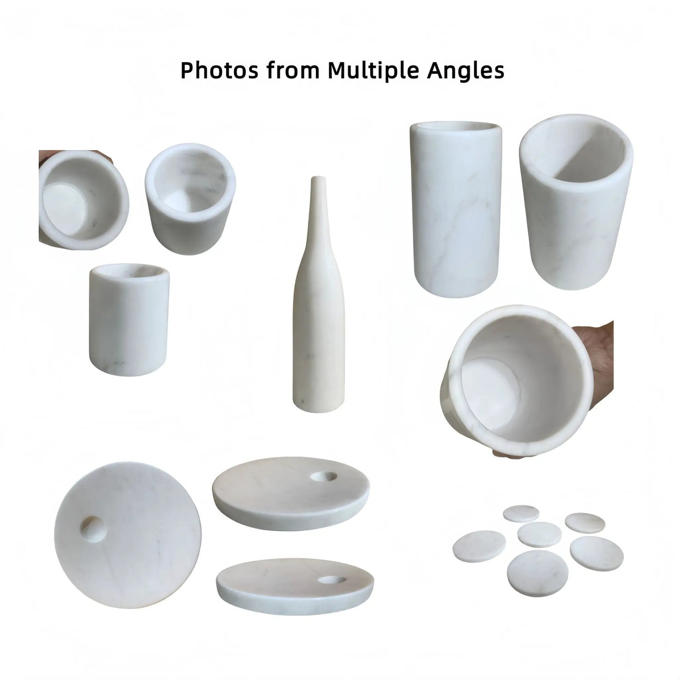 10 Pieces Luxury Natural Marble Dining Room Accessories Set by HouseOfZazla