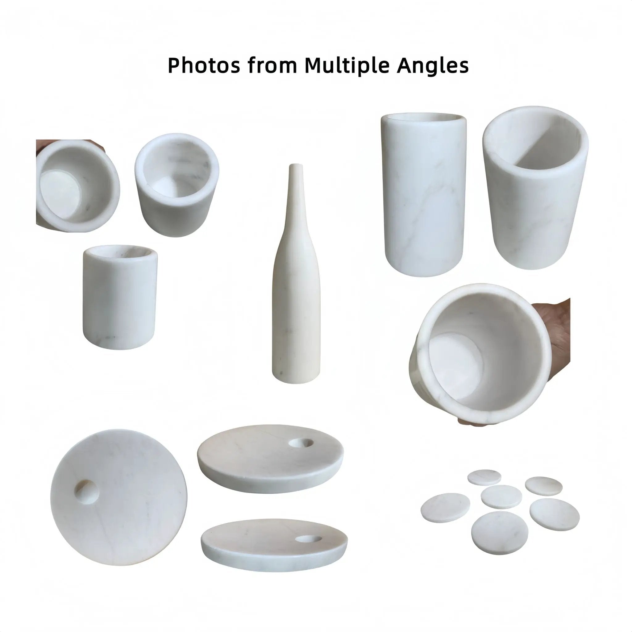 10 Pieces Luxury Natural Marble Dining Room Accessories Set by HouseOfZazla