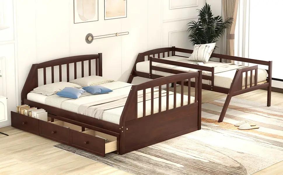 Bunk Bed With Drawers, Ladder And Storage Staircase by HouseOfZazla