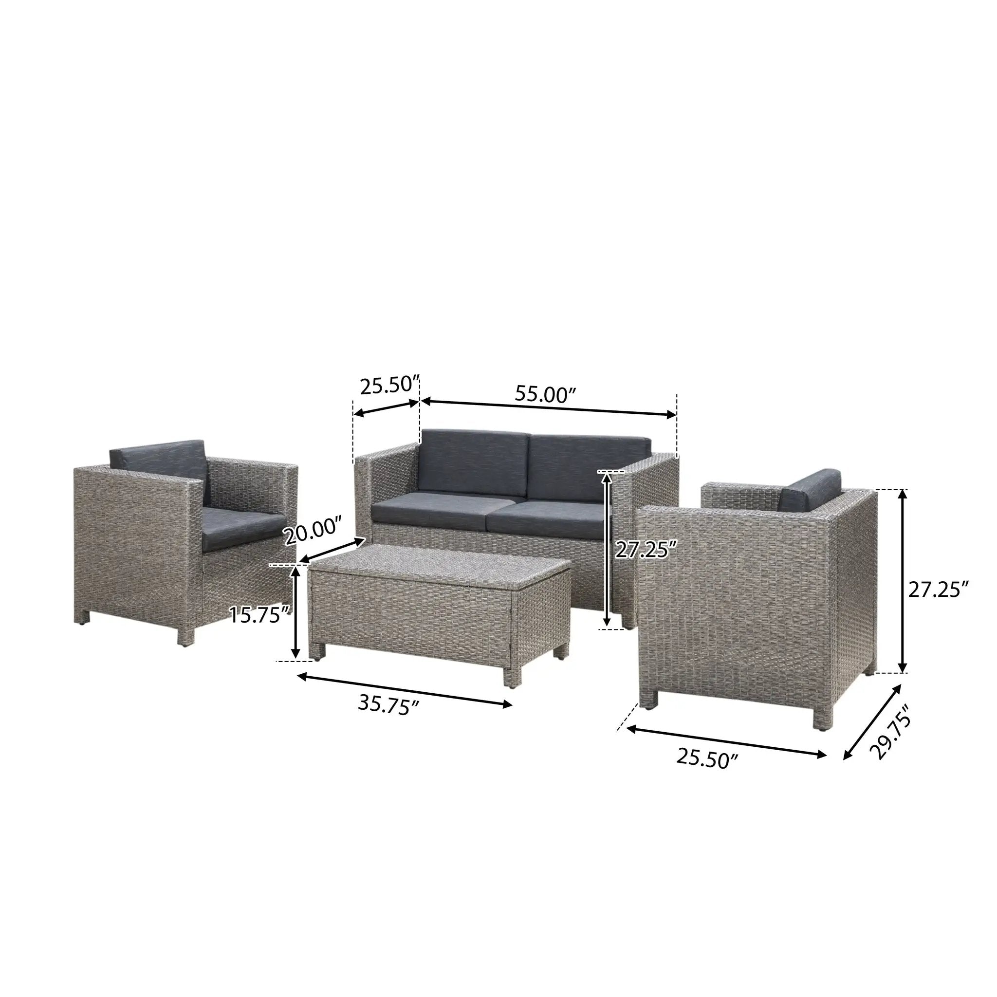 Puerta 4-Piece Outdoor Furniture Set by HouseOfZazla