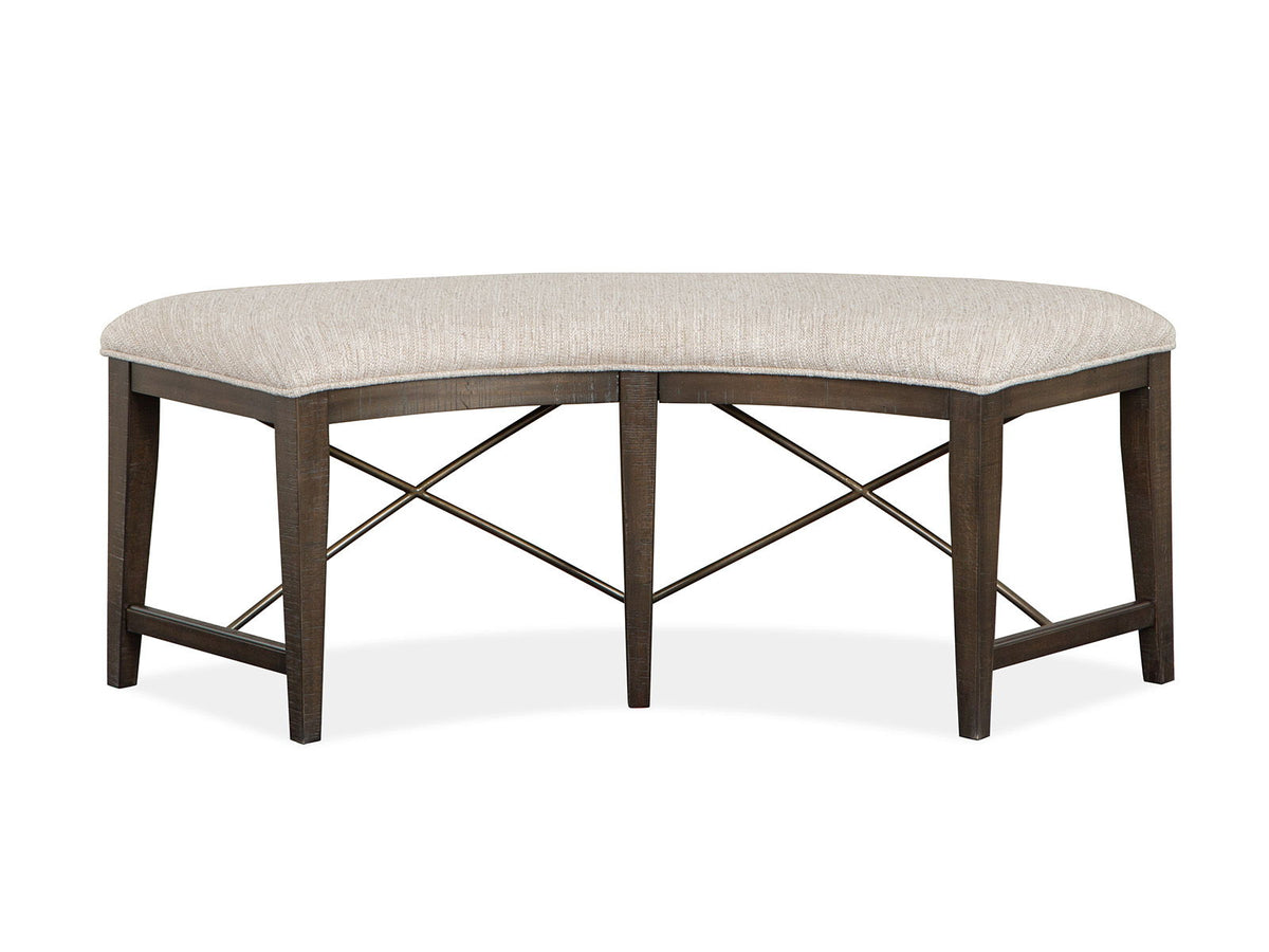 Westley Falls - Curved Bench With Upholstered Seat - Graphite, photo 7 of 7