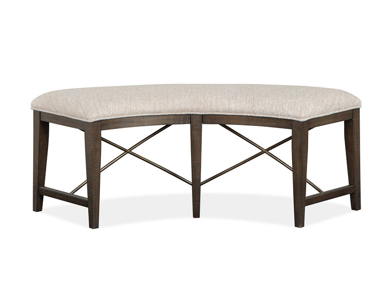 Westley Falls - Curved Bench With Upholstered Seat - Graphite, photo 7 of 7