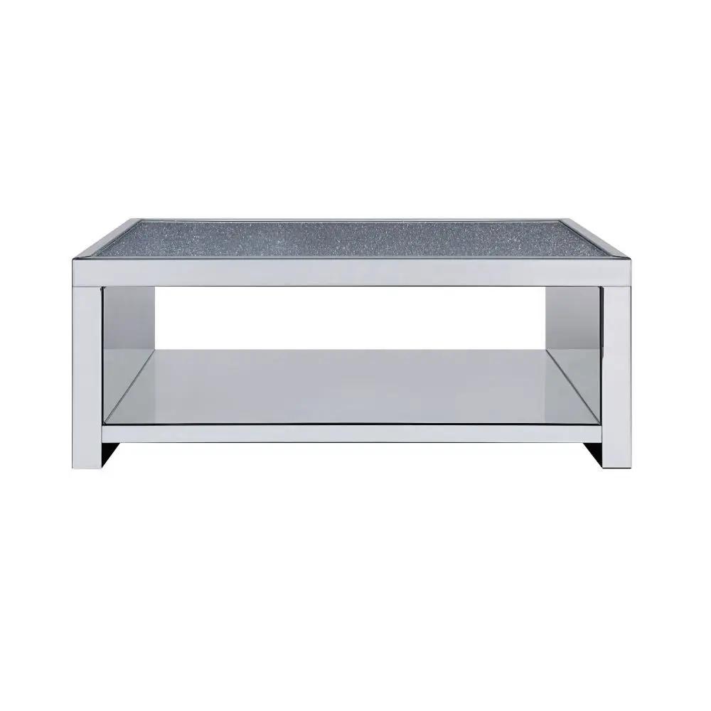 Noralie - Coffee Table - Clear Glass, Mirrored & Faux Diamonds by Unique Piece Furniture