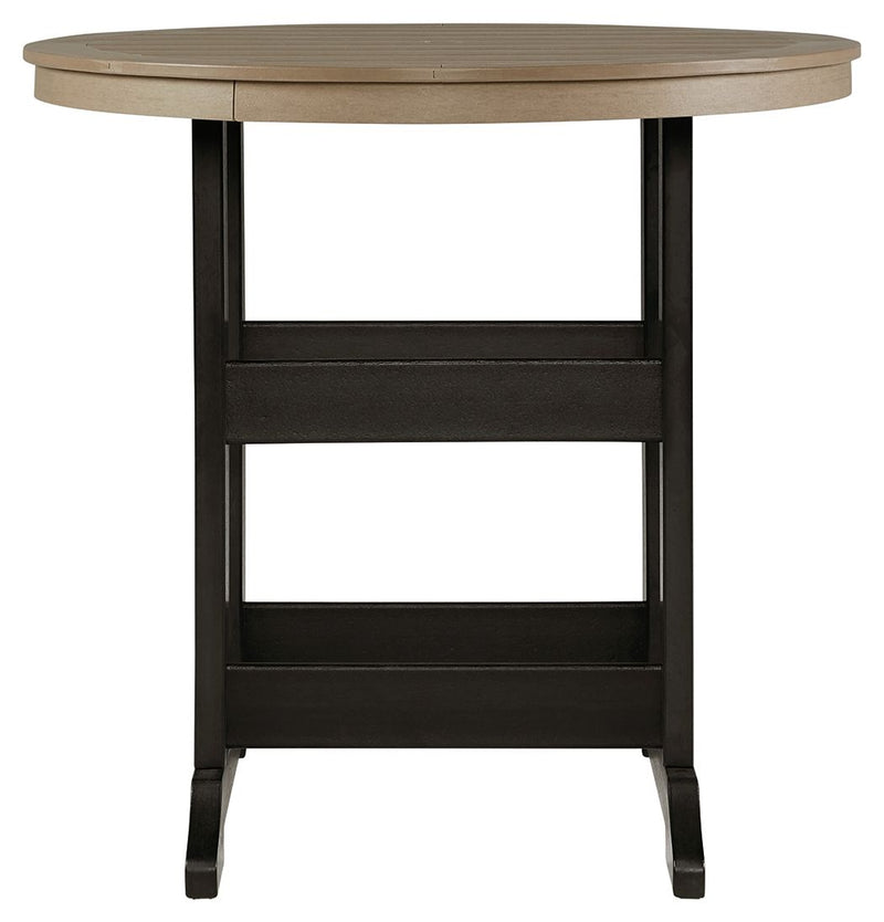 Fairen Trail - Round Bar Table w/Umb OPT - Black / Driftwood, photo 6 of 7