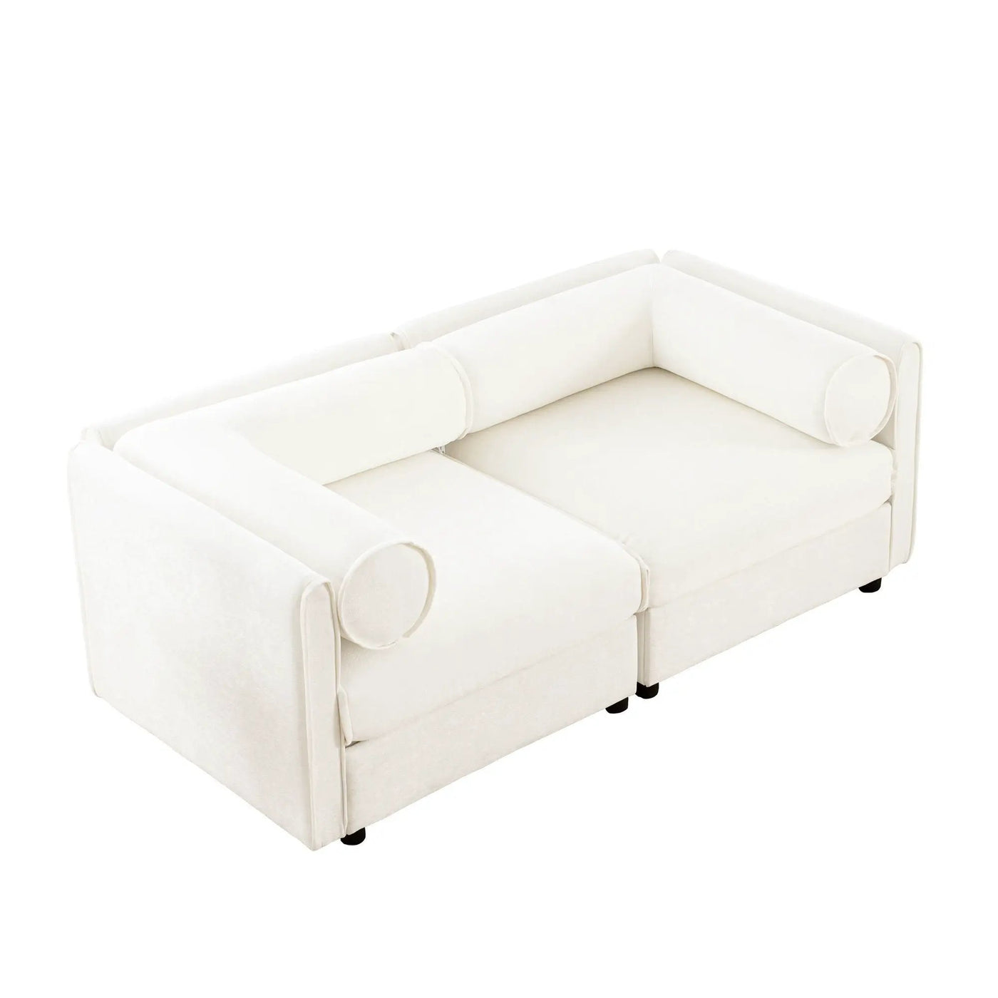 Stylish Sofa With Storage Seat And Cylindrical Backrest by HouseOfZazla