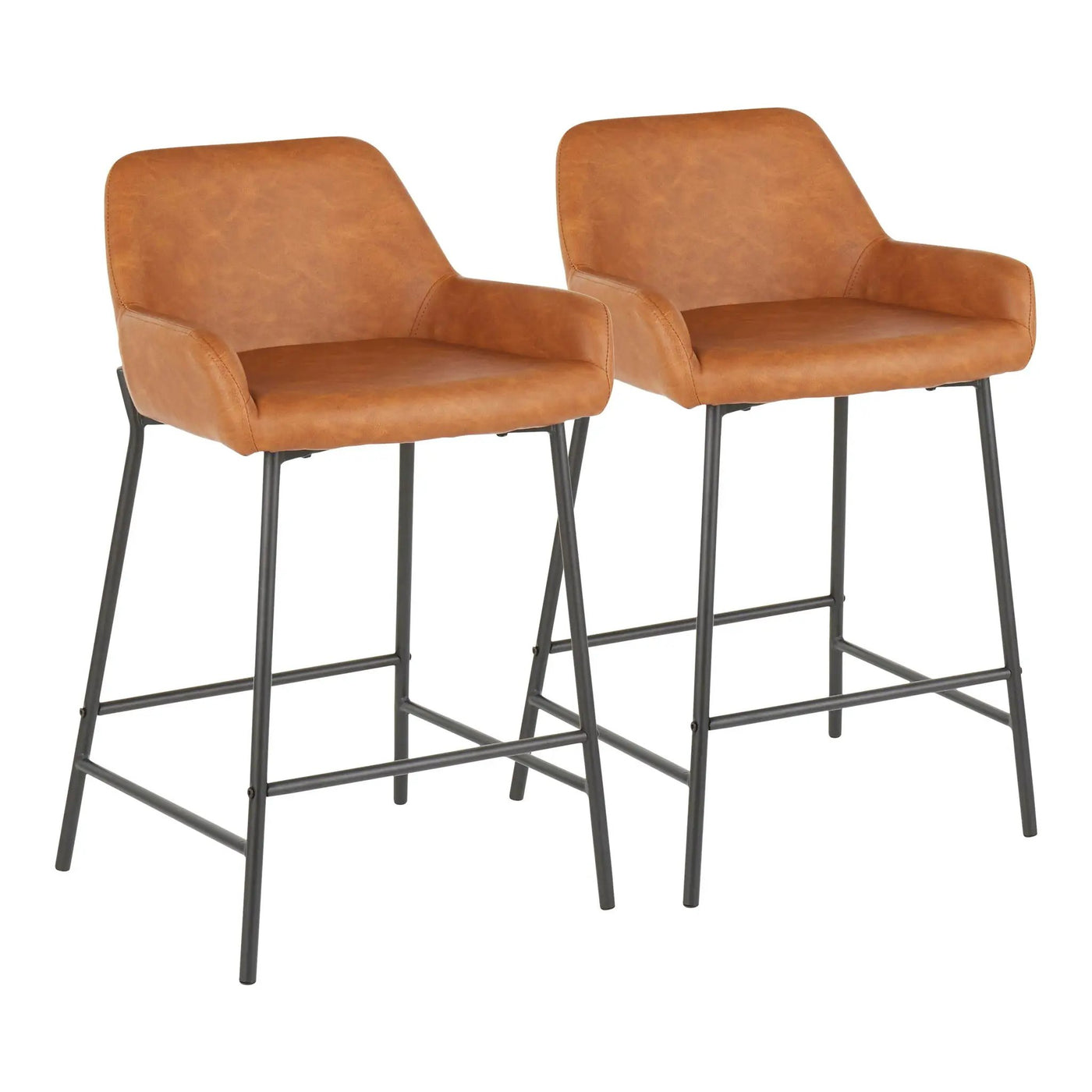 Daniella - Industrial Fixed Height Counter Stool (Set of 2) by HouseOfZazla