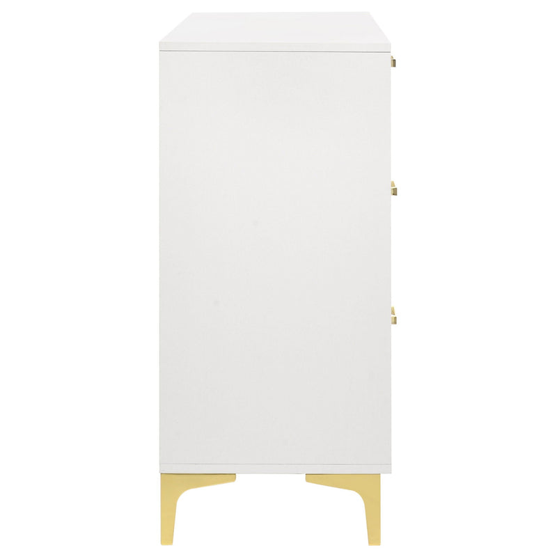 Karena - Rectangular 6 Drawer Dresser - White
