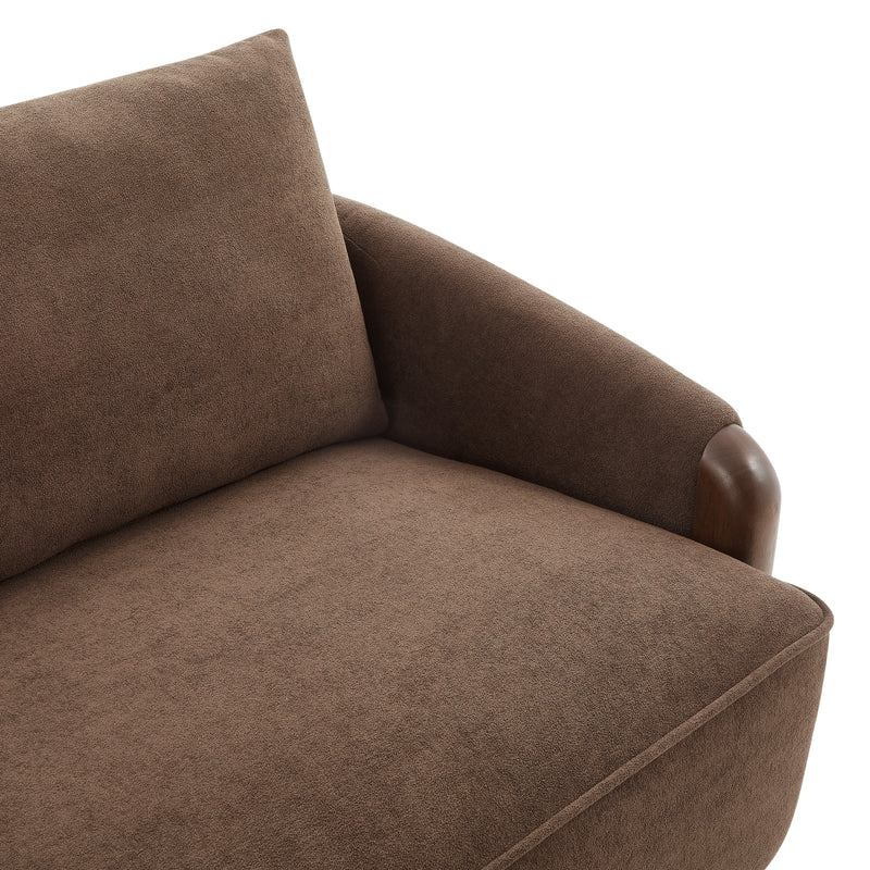 75 in. Curved Velvet Upholstered Sofa, photo 6 of 8