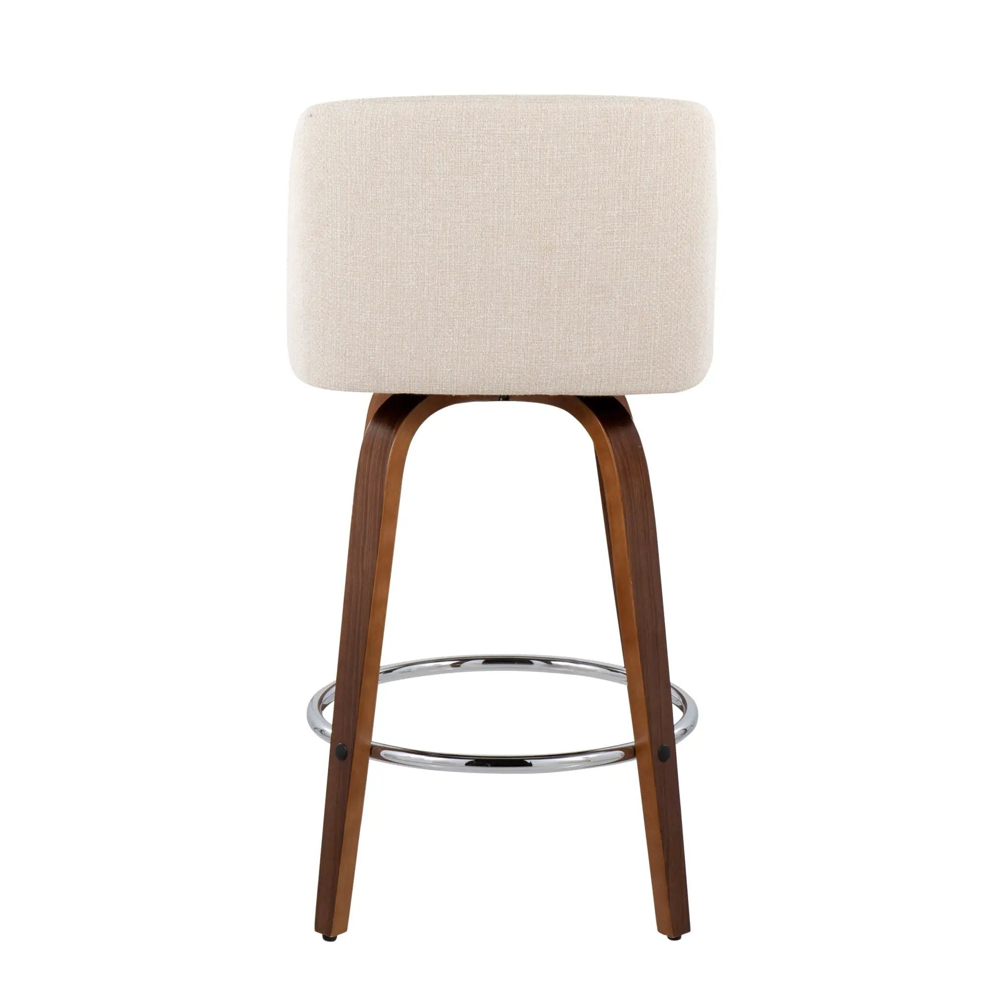 Toriano - Mid-Century Modern Fixed Height Counter Stool With Round Footrest (Set of 2) by HouseOfZazla