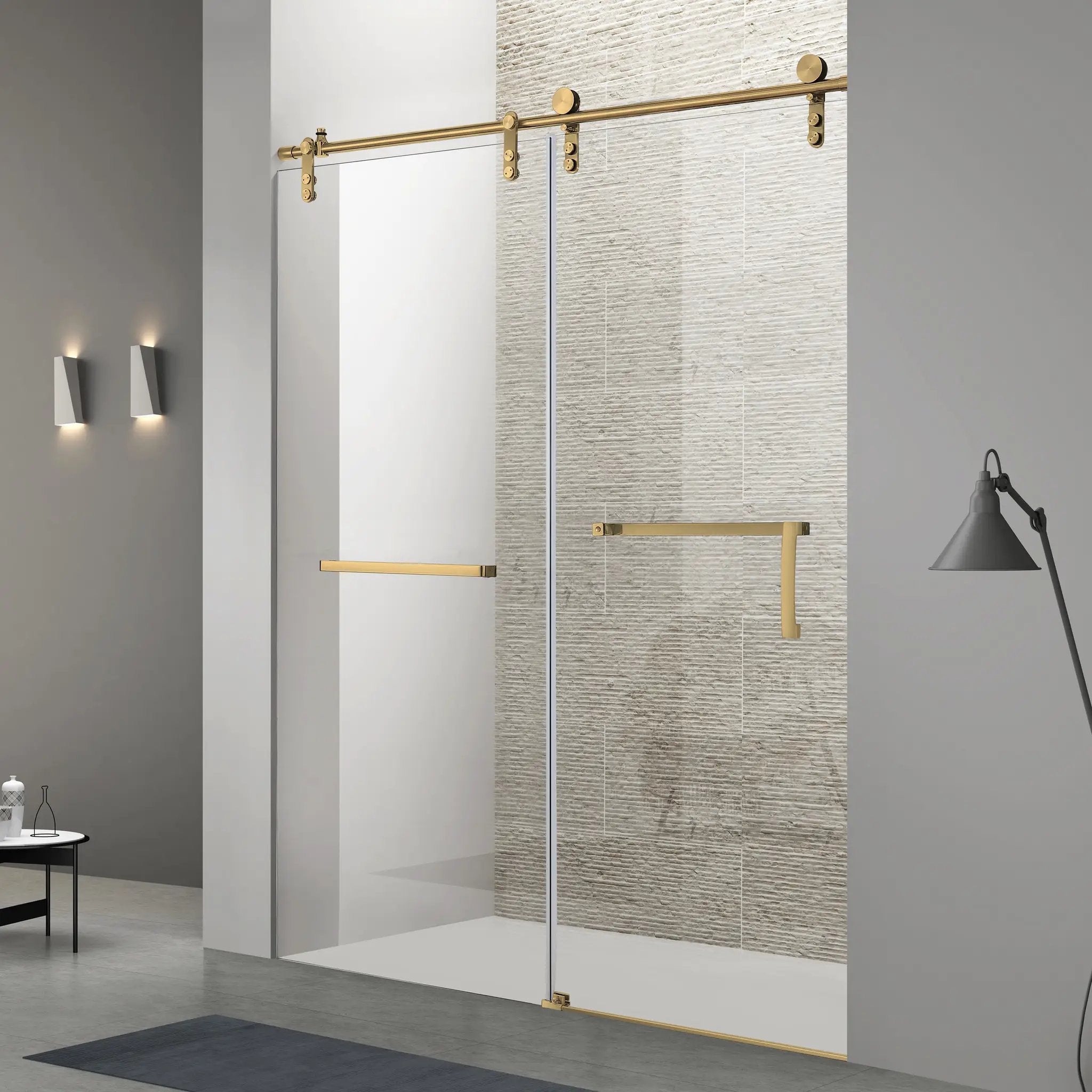 60 Inches x 76 Inches Frameless Single Sliding Shower Door by HouseOfZazla