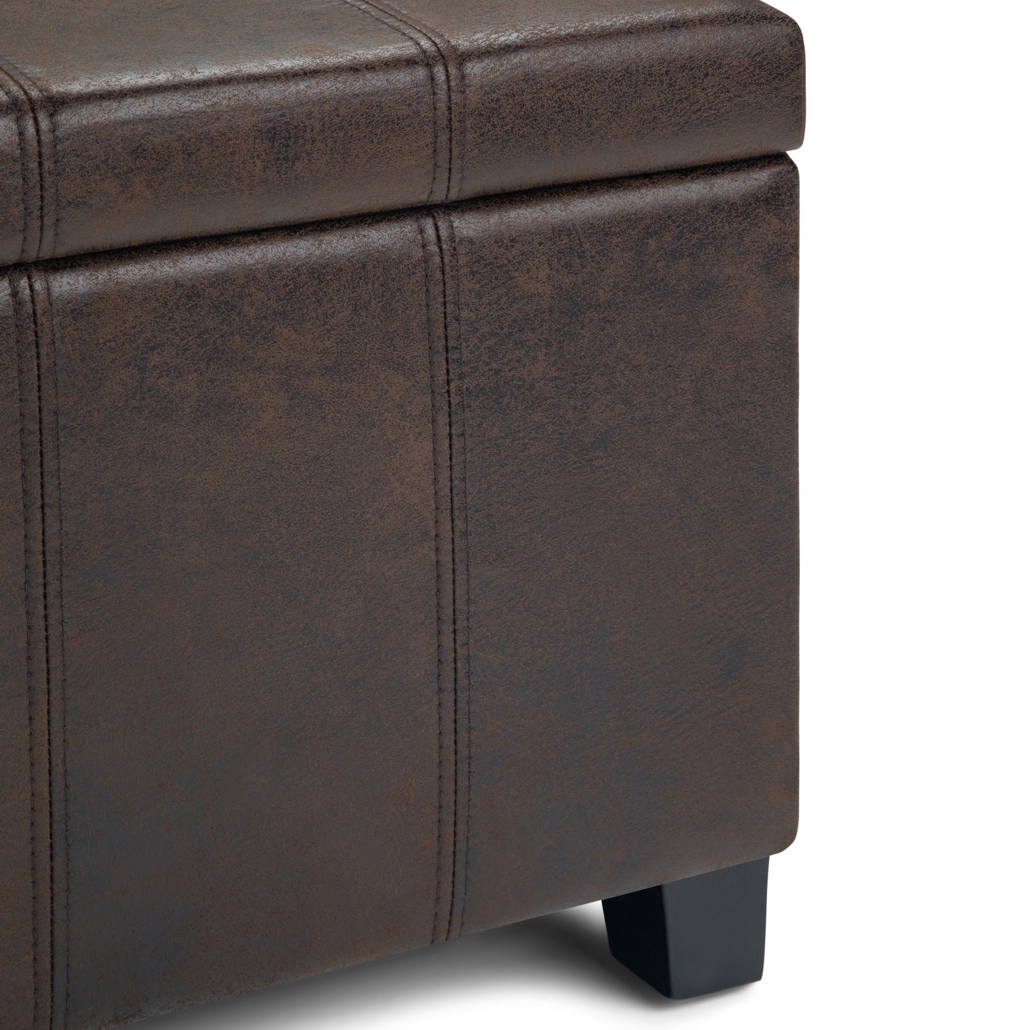 Dover - Storage Ottoman Bench - Distressed Brown by HouseOfZazla
