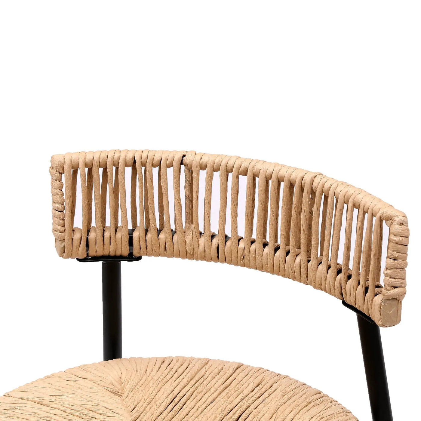 Boho Style Handwoven Paper Rope Counter Stools (Set of 2) by HouseOfZazla