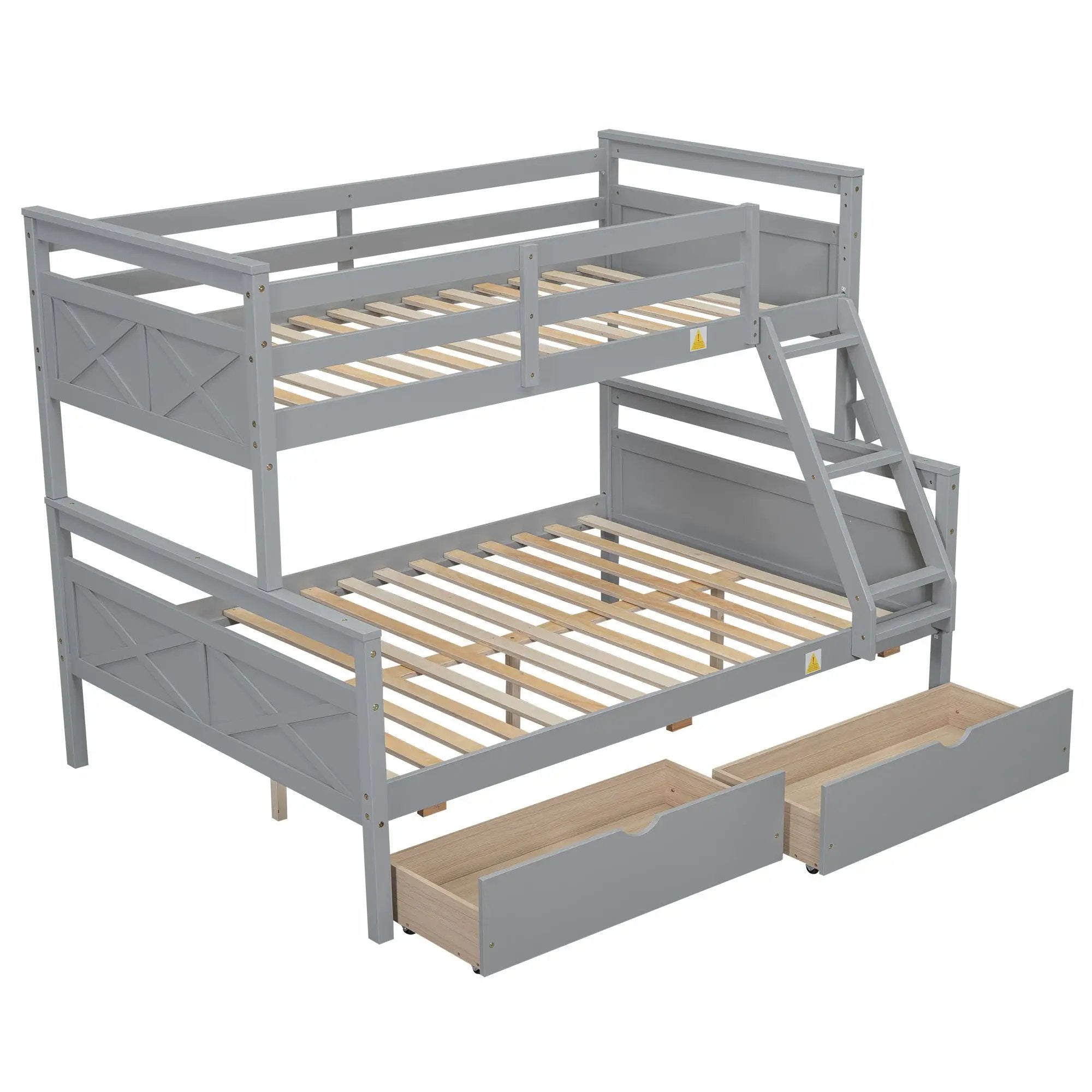 Bunk Bed With Ladder And Safety Guardrail by Unique Piece Furniture