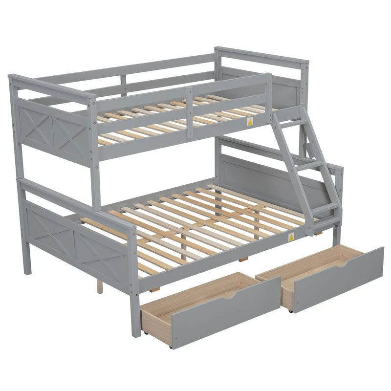 Bunk Bed With Ladder And Safety Guardrail by Unique Piece Furniture