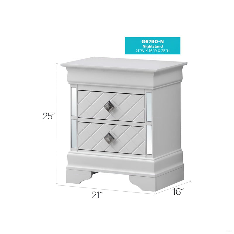 Accent Nightstand - Silver Champagne by HouseOfZazla