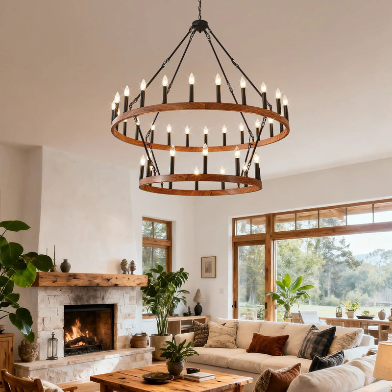 47.24 Inch Large Wagon Wheel Chandelier by HouseOfZazla