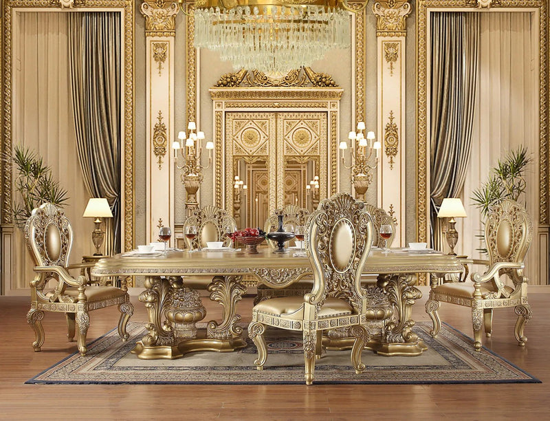 Seville - Arm Chair (Set of 2) - Synthetic Leather & Gold by Unique Piece Furniture