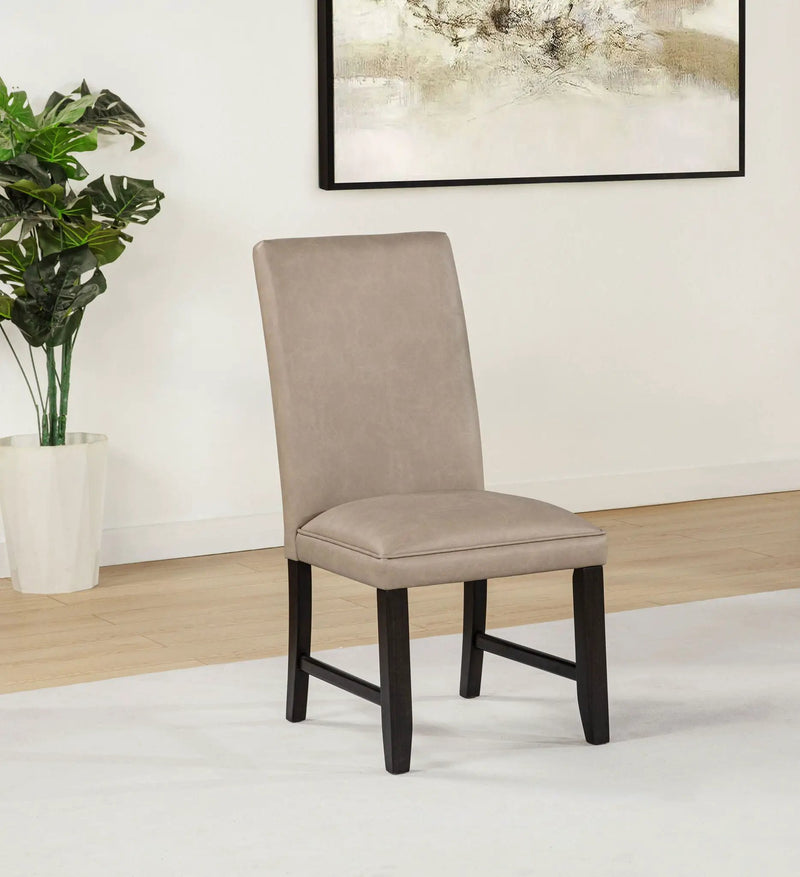 Averill Faux Leather Upholstered Dining Side Chair Tan (Set of 2) by Unique Piece Furniture
