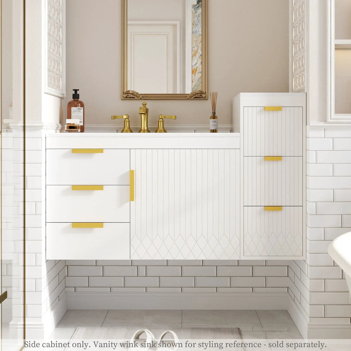 Modern Wall Mounted Floating Cabinet with Drawers for Bathroom by HouseOfZazla