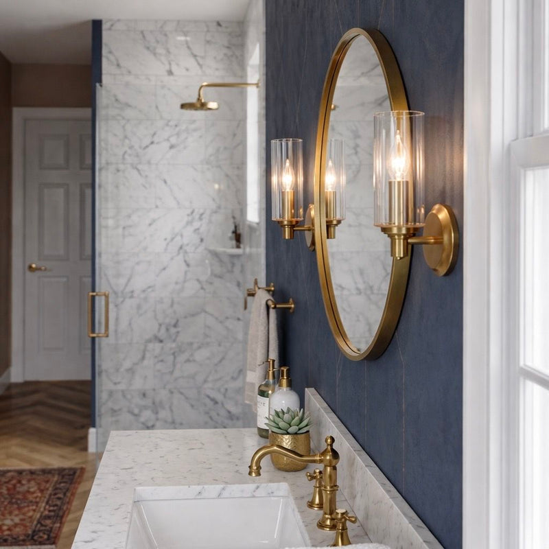 Jardin Single Light Wall Sconce With Clear Ribbed Satin - Clear / Gold