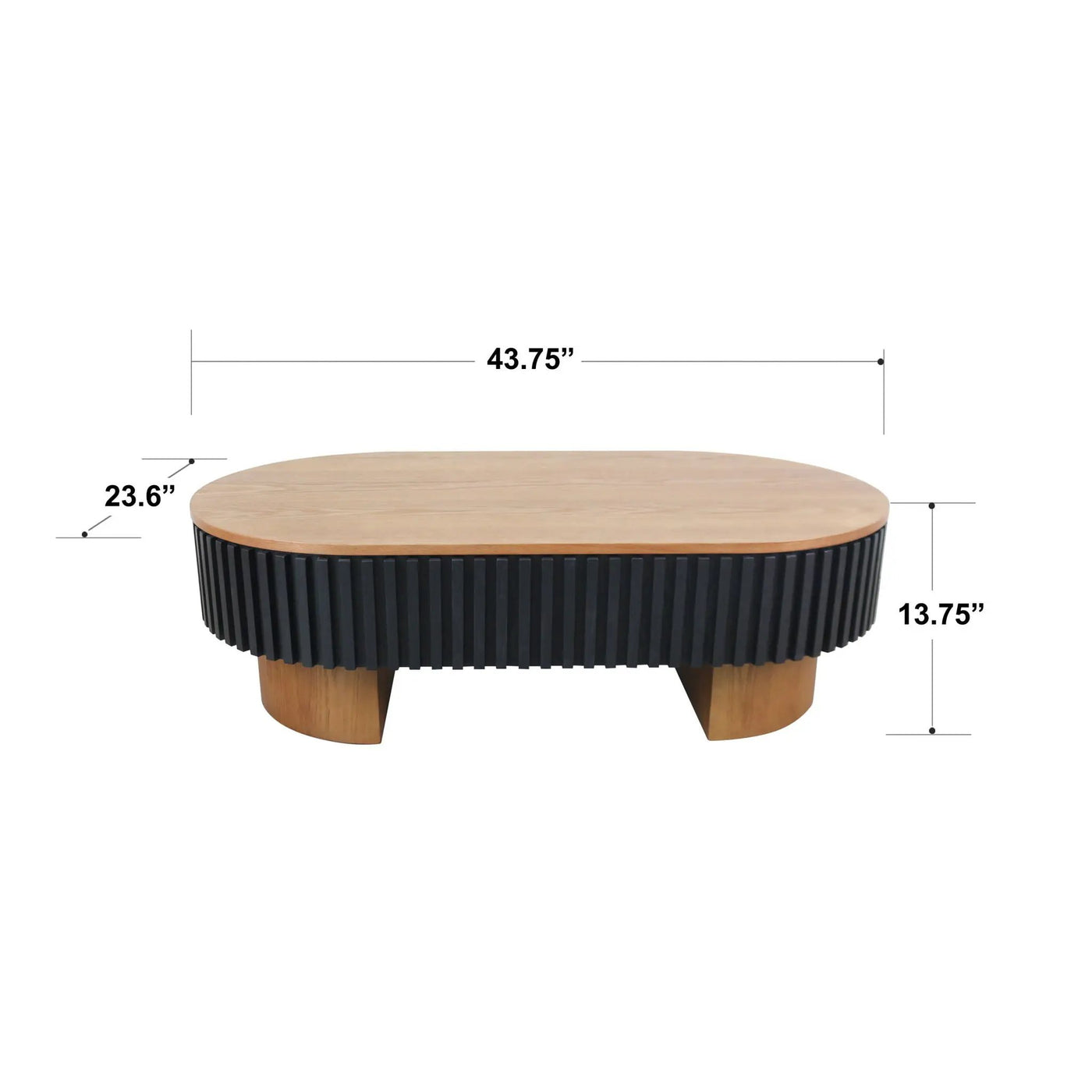 Elliptical Living Room Coffee Table With Hidden Storage And Removable Tabletop by HouseOfZazla