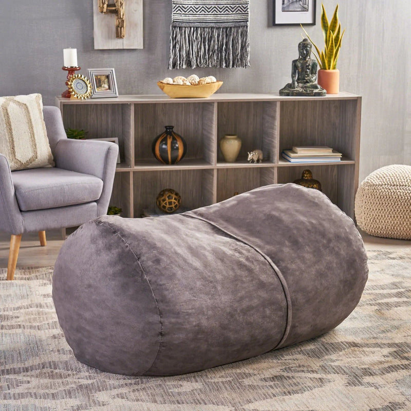 Michael - Modern Cylindrical Suede Bean Bag Chair by Unique Piece Furniture