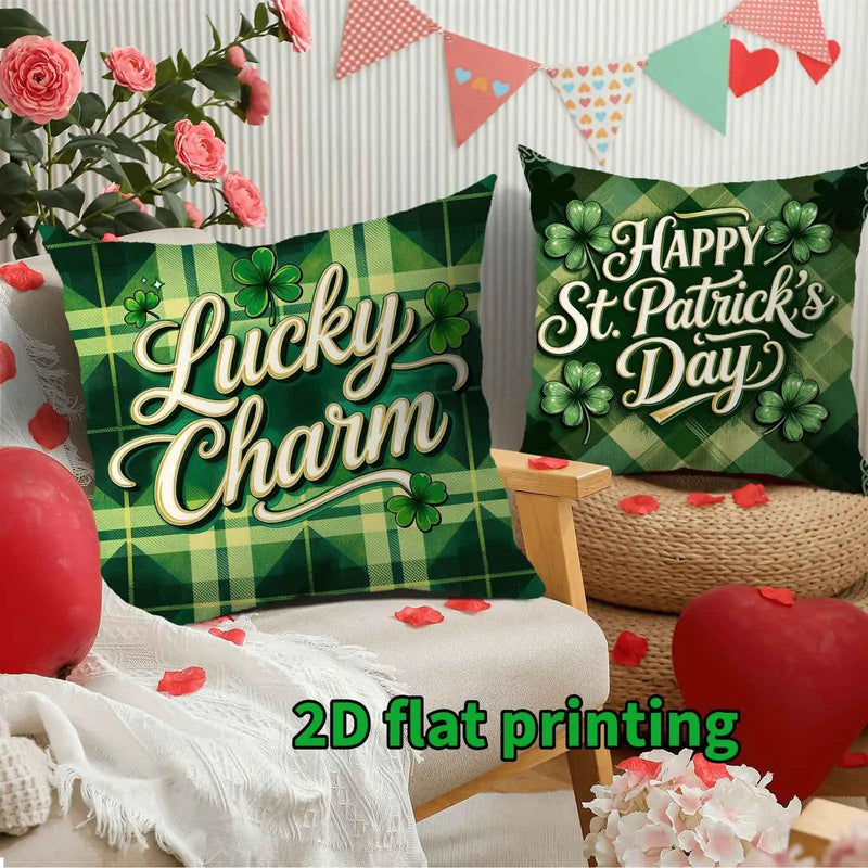 Pillow Covers - Festive Green White 4pcs by House Of Avana