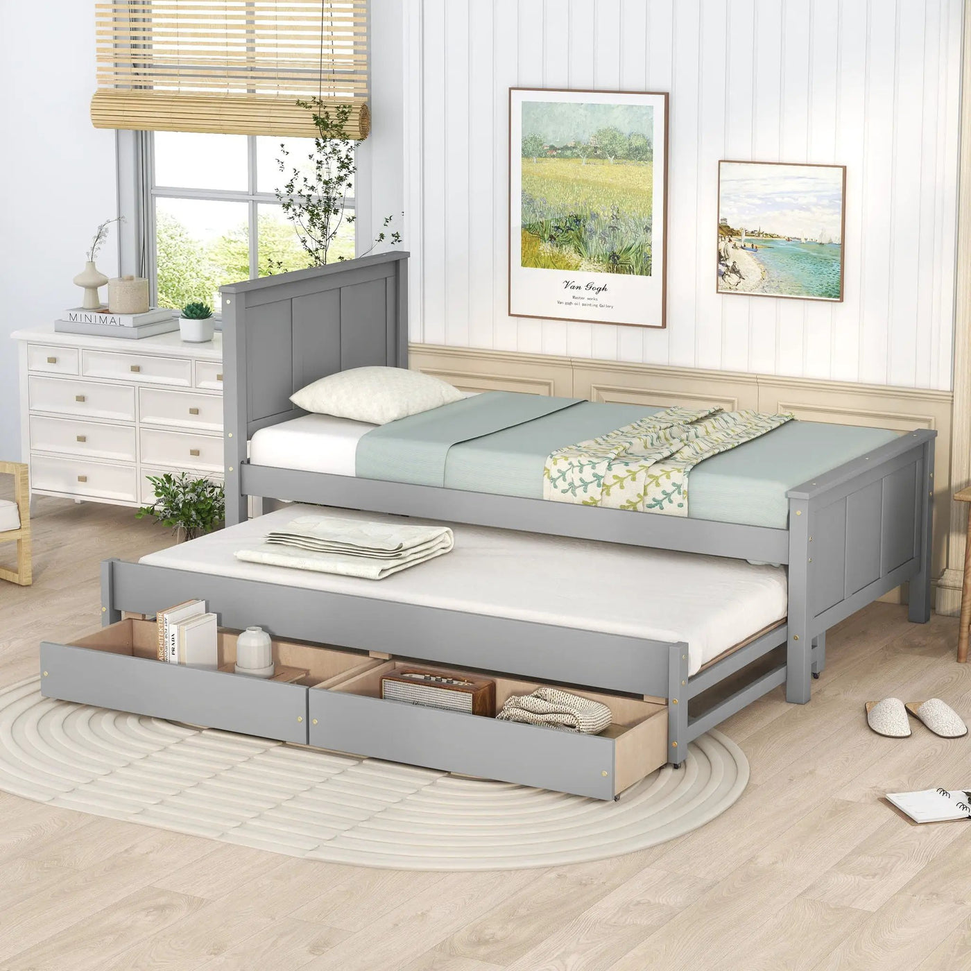 Platform Bed With Trundle And Drawers by HouseOfZazla